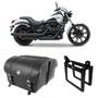 Imagem de Alforge Mala Bolsa Lateral 50 Litros + Afastador Suporte Kawasaki Vulcan 900 Par