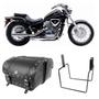Imagem de Alforge Mala Bolsa Lateral 50 Litros Cravo + Afastador Suporte Honda VT 600 Shadow Par