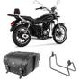 Imagem de Alforge Mala Bolsa Lateral 50 Litros Cravo + Afastador Suporte Kasinski Mirage 150 Par