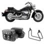 Imagem de Alforge Mala Bolsa Lateral Botinha Cravo 36 Litros Par + Afastador Suporte Moto Honda VT 750 Shadow