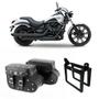 Imagem de Alforge Mala Bolsa Lateral Botinha Cravo 36 Litros Par + Afastador Suporte Moto Kawasaki Vulcan 900