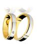 Imagem de Aliança Casamento Noivado Bodas de Prata Ouro 18 Kilates Pedra  Brilhante de 2 mm Com Ouro Branco