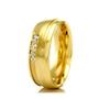 Imagem de Aliança de casamento feminina em Ouro 18k 750 WM Joias 5,4MM Com Zircônia F2318