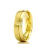 Imagem de Aliança de casamento feminina em Ouro 18k 750 WM Joias 5MM Com Zircônia F2335