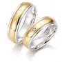 Imagem de Aliança de Casamento ou de Noivado em Ouro Maciço Com a base em Prata de Lei - Duo Color 02 - Pipper Joias
