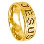 Imagem de Aliança Ouro 18k 6mm Jesus Cristo 6 Banhos Casal Noivos Compromisso Cristão Luxo