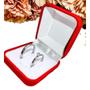 Imagem de Aliança Prata Namoro 3mm + Anel Solitário Prata 2mm Pedra Branca Zirconia Luxo