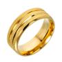 Imagem de Aliança Tungstênio Ouro 18k Com Frisos Dourado Fosca 6mm