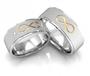 Imagem de Alianças Namoro Prata Diamantadas Infinito com Pedras Flash banhado a Ouro