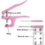 Imagem de Alicate 3 Em 1 Pregar Botão Pressão Ritas Ilhós Matriz, Rosa