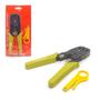 Imagem de Alicate Crimpador Hayom, RJ45/RJ11/RJ12 C/ Desencapador de Cabos - AI1003 - Amarelo