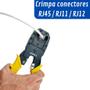 Imagem de Alicate Crimpar Terminal RJ45 RJ11 e RJ12 Decapador Cabo de Rede Crimpador
