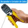 Imagem de Alicate de Crimpar RJ11 RJ12 RJ45 com Decapador e Cortador de Cabo e Fio Cabo de Rede Telefonia Crim