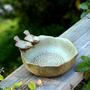 Imagem de Alimentador de pássaros, ninho de cerâmica, decoração de jardim, enfeites de banho para pássaros
