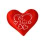 Imagem de Almofada bordada coração de pelúcia eu e você vermelha 1pç
