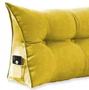 Imagem de Almofada Cabeceira Ana Cama King 195cm Suede Amarelo Mz Decor