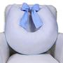 Imagem de Almofada De amamentação C/ Laço Piquet Branco Com Azul - Laura Baby