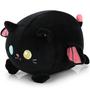 Imagem de Almofada de Pelúcia Gato Preto com Olhos Luminosos - 25cm