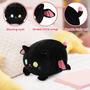 Imagem de Almofada de Pelúcia Gato Preto com Olhos Luminosos - 25cm