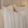 Imagem de Almofada De Tricot Trança Larga Offwhite Quadrada Tipo:completa