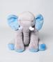 Imagem de Almofada Elefante de Pelúcia 55cm Macia Para Bebê Cinza com Azul Antialérgico - Beca Baby