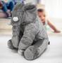 Imagem de Almofada Elefante Travesseiro Pelúcia Bebê Dormir Cinza 40 cm