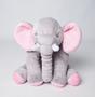 Imagem de Almofada Elefante Travesseiro Pelúcia Bebê Dormir Cinza 40 cm