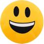Imagem de Almofada emoji 45x45cm pelúcia bordado com zíper feliz