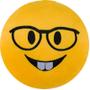Imagem de Almofada emoji whatsapp 28x28cm com zíper bordado nerd