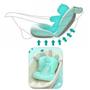 Imagem de Almofada Flutuante para Banho Bebê Bóia de Banheira com Alça Azul
