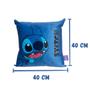 Imagem de Almofada Stitch Azul Veludo Aveludada Sofá Decoração Quarto Cama Sala Original Licenciada