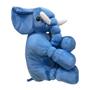 Imagem de Almofada Travesseiro Elefante Bebê Dormir Pelúcia Azul 60cm