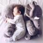 Imagem de Almofada Travesseiro Elefante de Pelúcia para Bebê Dormir Cinza 45cm