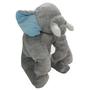 Imagem de Almofada Travesseiro Elefante News Bebê Dormir Pelúcia Azul com Cinza 64cm