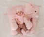 Imagem de Almofada Travesseiro Elefante Pelúcia Bebê Dormir Rosa 80cm Antialérgico