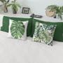 Imagem de Almofadas Cheias Decorativas Costela de Adão Folha Verde Kit 4 peças c/ Refil de Silicone