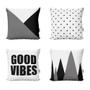 Imagem de Almofadas Decorativas Preto Branco E Cinza Good Vibes 40X40