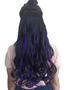 Imagem de Alongamento Aplique Tic Tac Ondulado Preto Com Roxo 60Cm