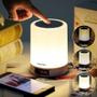 Imagem de Alto-falante Bluetooth Lamp Bedside Touch, relógio de música, alarme, rádio