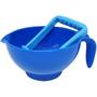 Imagem de Amassador de Papinha de Silicone com Recepiente de PP Azul Para Introdução Alimentar do Bebê