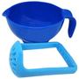Imagem de Amassador de Papinha de Silicone com Recepiente de PP Azul Para Introdução Alimentar do Bebê