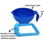 Imagem de Amassador de Papinha de Silicone com Recepiente de PP Azul Para Introdução Alimentar do Bebê