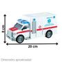 Imagem de Ambulância de Brinquedo Carro Resgate de Fricção 1:20 com Som e Luz de Led Infantil 3 anos+
