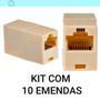 Imagem de Amplie Sua Rede - Kit 10 Conectores Rj45 Fêmea Branco