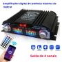 Imagem de Amplificador de Som HiFi 4 Canais Bluetooth 1600W - com Rádio FM e Controle Remoto