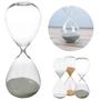 Imagem de Ampulheta Decorativa Vidro Liso Areia Colorida Decoração Timer 30 Minutos 
