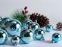 Imagem de AMS 40ct Bola de Natal Plated Ornaments Tree Collection para decoração de festa de casamento de férias (40ct brilho, azul claro)