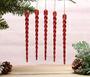 Imagem de AMS plástico de Natal cintilante glitter Icicle enfeites 30 peças decorações da árvore de Natal para o casamento, ação de graças, festa (5.1''/13cm, vermelho)