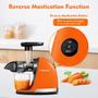 Imagem de AMZCHEF Slow Juicer de Pressão a Frio com Função Reversa (Laranja Sol)