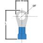 Imagem de AN2436 100 unidades Termina Olhal Simples Isolado Furo M6 0,25 a 2,60mm² Azul Crimper